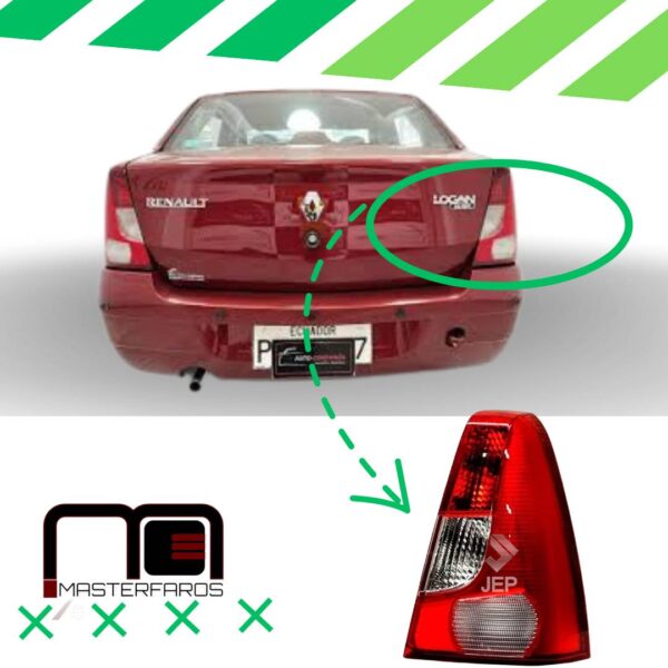 FARO POSTERIOR RENAULT LOGAN 2008/2010 ROJO/BLANC RH