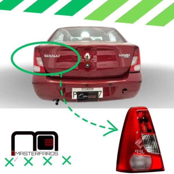 FARO POSTERIOR RENAULT LOGAN 2008/2010 ROJO/BLANC LH