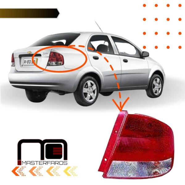 FARO POSTERIOR CHEVROLET AVEO 4P 2005/2019 - CHEVY TAXI C/S RH