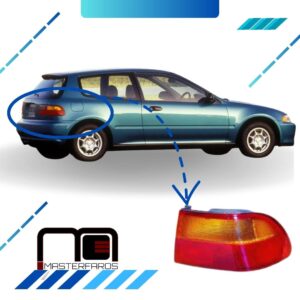 FARO POSTERIOR HONDA CIVIC 3P ESQ 1992/1995 RH