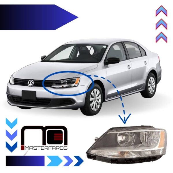 FARO DELANTERO VOLKSWAGEN JETTA 2012/2018 REFL/AMAR LH