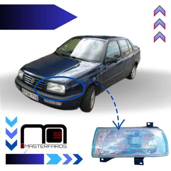 FARO DELANTERO VOLKSWAGEN VENTO USA 1992/1999 C/BASE LH