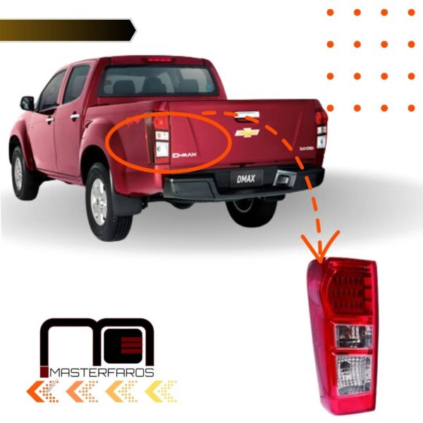 FARO POSTERIOR CHEVROLET LUV D-MAX ROJO CLARO LED 2014/2016 LH