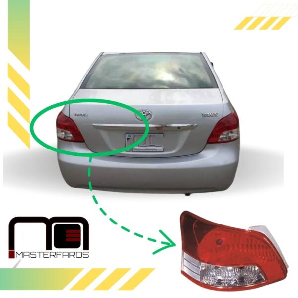 FARO POSTERIOR TOYOTA YARIS 4P 2007/2015 LH