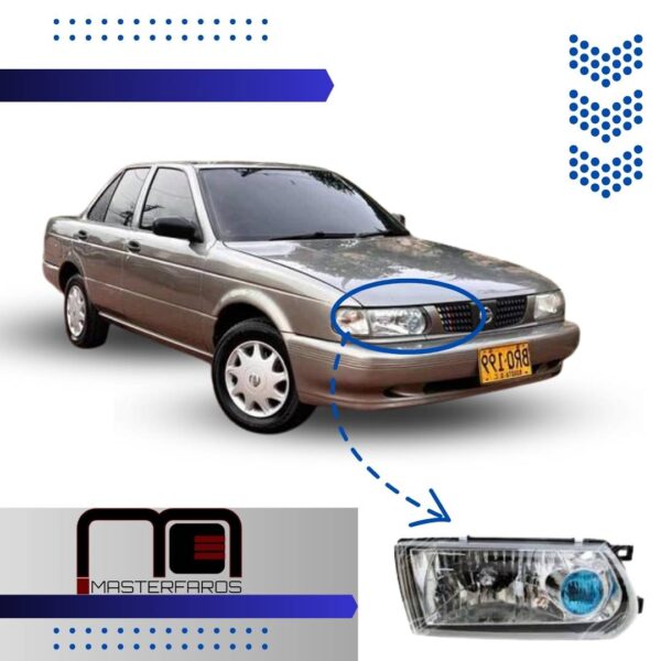 FARO DELANTERO NISSAN SENTRA B13 MEX 2005/2015 P/AZUL RH