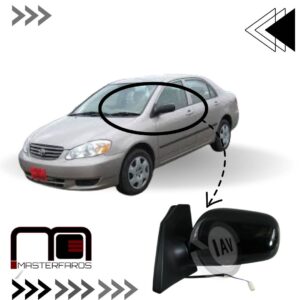 ESPEJO EXTERIOR ELECTRICO TOYOTA COROLLA 2003/2008 NEG LH