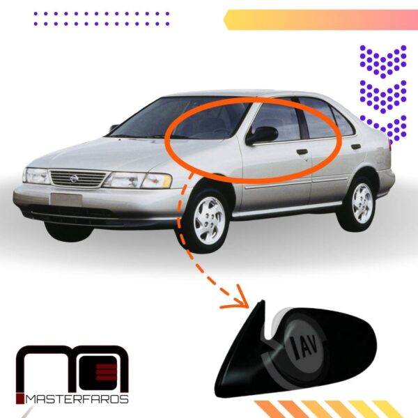 ESPEJO EXTERIOR NISSAN SENTRA B14 1996/1999 NEG LH