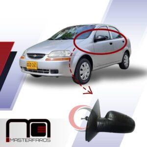 ESPEJO EXTERIOR CHEVROLET AVEO 2005/2019 CHEVY TAXI C/INT NEGRO MATE LH