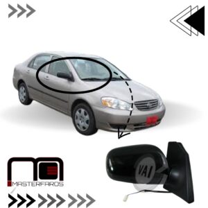 ESPEJO EXTERIOR ELECTRICO TOYOTA COROLLA 2003/2008 NEG RH
