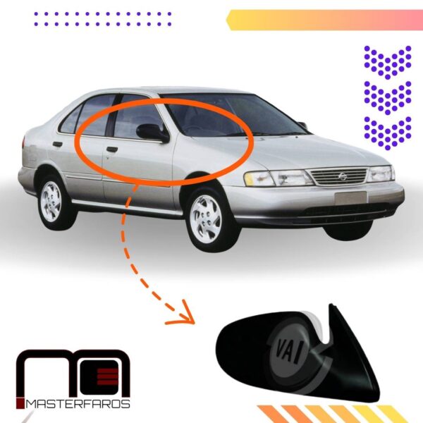 ESPEJO EXTERIOR NISSAN SENTRA B14 1996/1999 NEG RH
