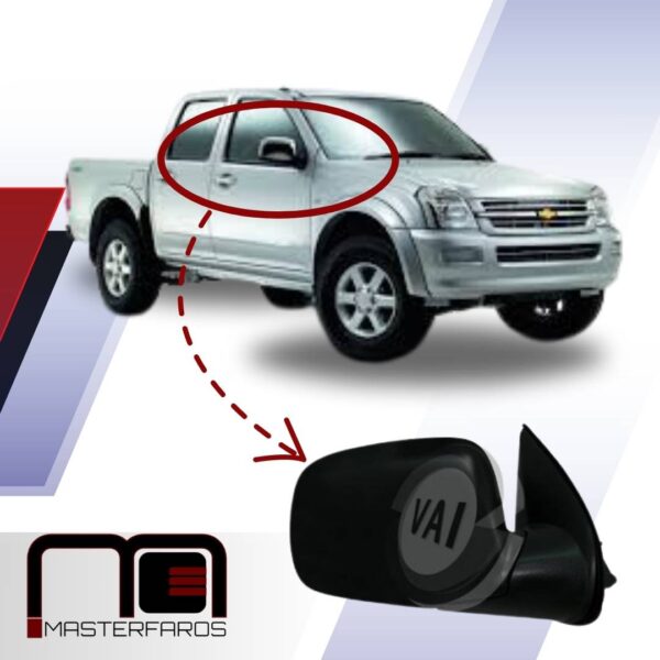 ESPEJO EXTERIOR CHEVROLET LUV D-MAX 2005-2013 NEG RH