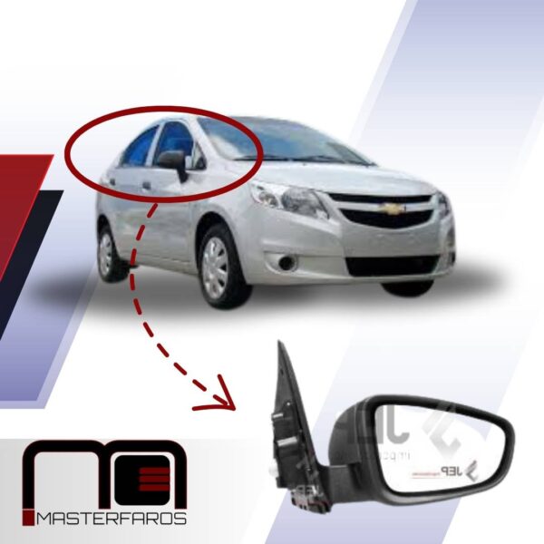 ESPEJO EXTERIOR CHEVROLET SAIL ELECTRICO 2017/2020 NEG RH