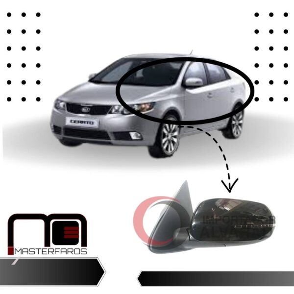 ESPEJO EXTERIOR ELECTRICO KIA CERATO FORTE 2010/2019 C/LUZ LH