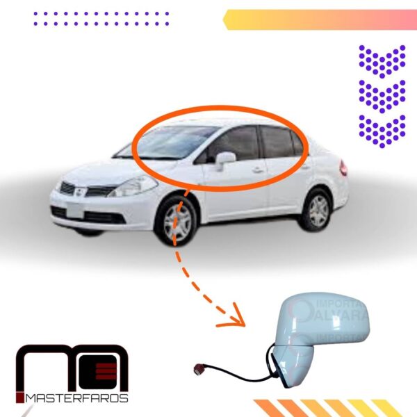 ESPEJO EXTERIOR ELECTRICO NISSAN TIIDA 2007 LH