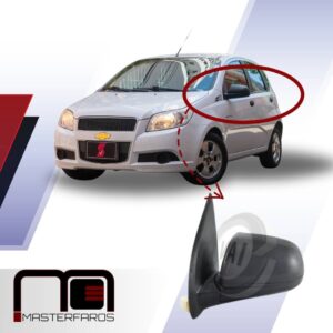 ESPEJO EXTERIOR CHEVROLET AVEO EMOTION 2008/2018 NEG LH